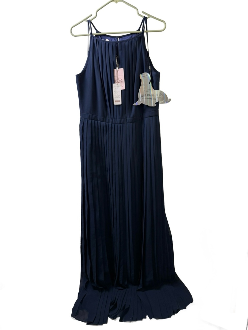 Ted Baker London Navy Pleated Maxi Dress NWT